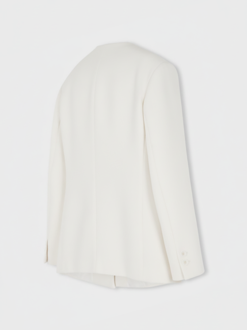 Пиджак без воротника Wool Suede, Brown/White, W254OT07