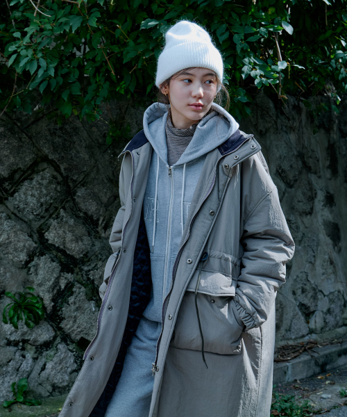 High-Neck Bomber Long Jumper_Khaki