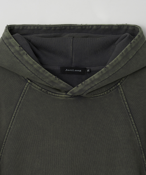 JN342 Vintage Washed Crop Hoodie - GREY