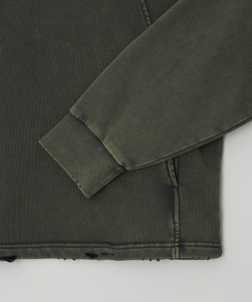 JN342 Vintage Washed Crop Hoodie - GREY