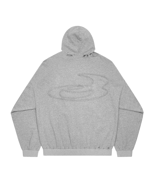 Худи на молнии Shadow Loop Zip-Up Hoodie Melange Gray