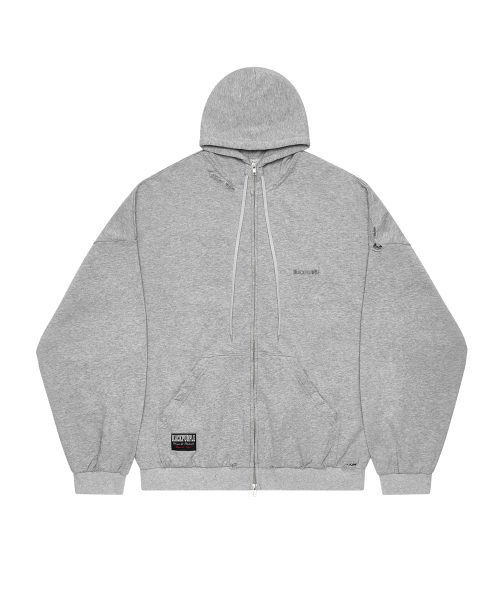Худи на молнии Shadow Loop Zip-Up Hoodie Melange Gray