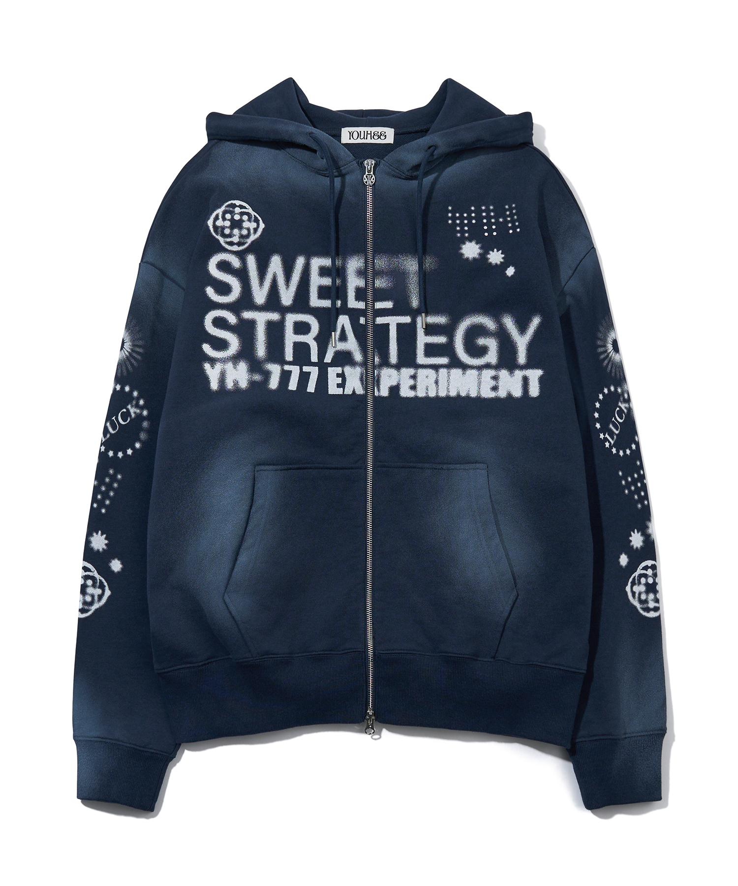 LUCKY SWEET GRAPHIC HOOD ZIP-UP_NAVY