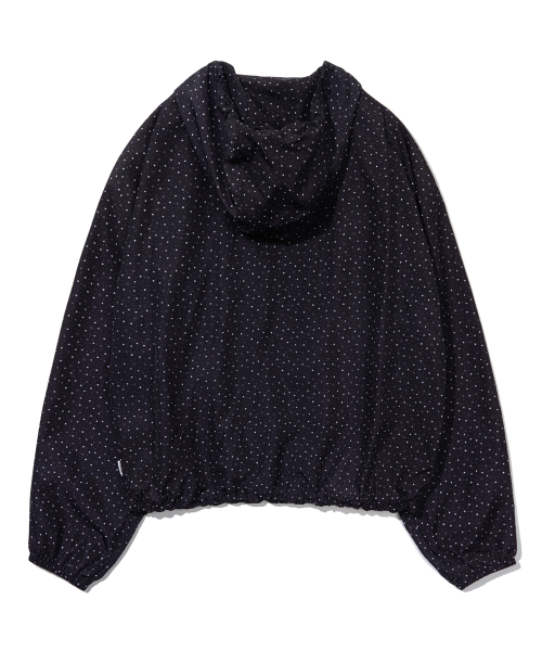 STAR PATTERN HOODED WIND BREAKER_BLACK