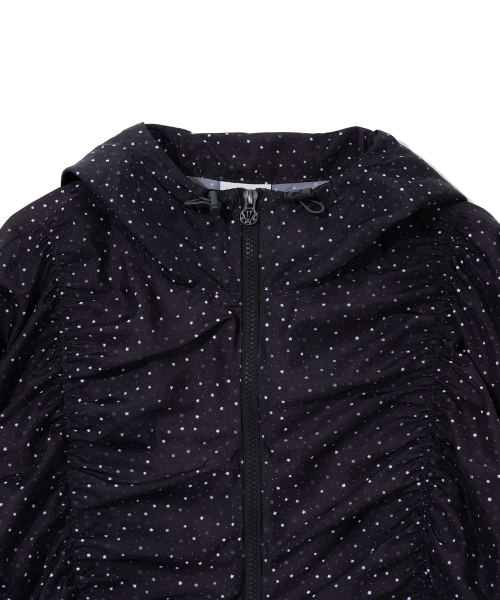 STAR PATTERN HOODED WIND BREAKER_BLACK