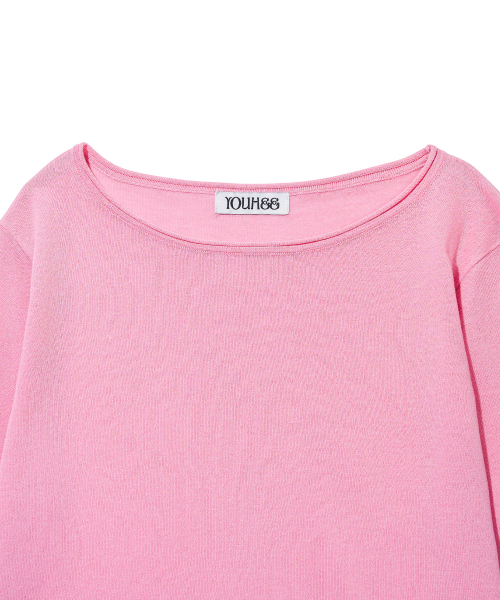 COLOR BLOCKED LONG SLEEVE KNIT_PINK