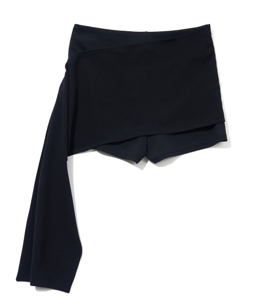 SLOGAN SKIRT PANTS_BLACK