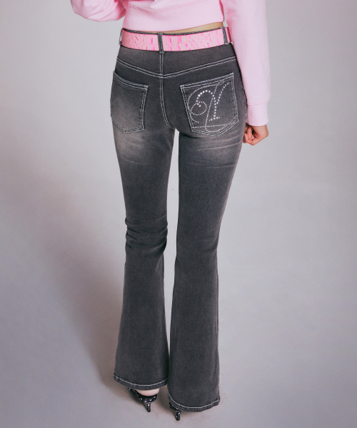 HOTFIX BOOTSCUT DENIM PANTS_GREY