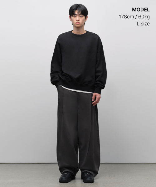 Широкие трикотажные джоггеры со складкой [Dark Gray]