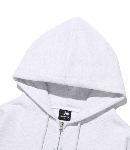 3STAR APPLIQUE HOODIE ZIP UP_LIGHT GREY(NG2GSUM490A)