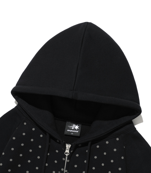 DOT 3STAR RAGLAN CROP HOODIE ZIP UP_BLACK(NG2GSUM493A)