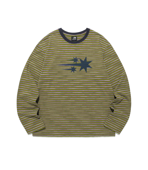 STRIPE 3STAR LS TEE_GREEN(NG2GSUT562A)