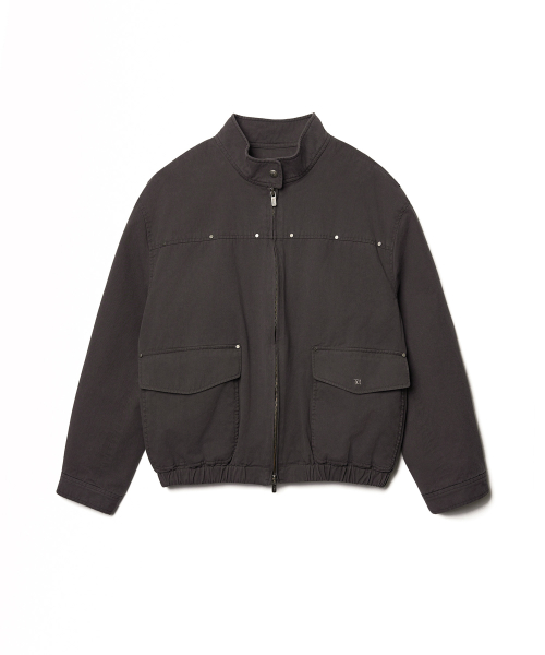 WASHED COTTON JACKET_CHARCOAL