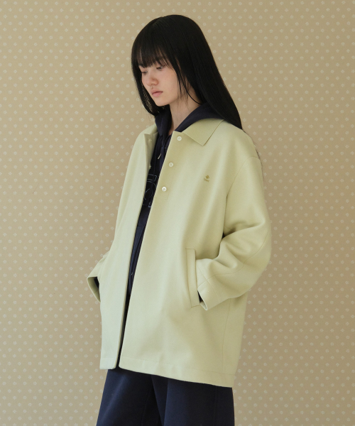 PIQUE TRENCH_PISTACHIO