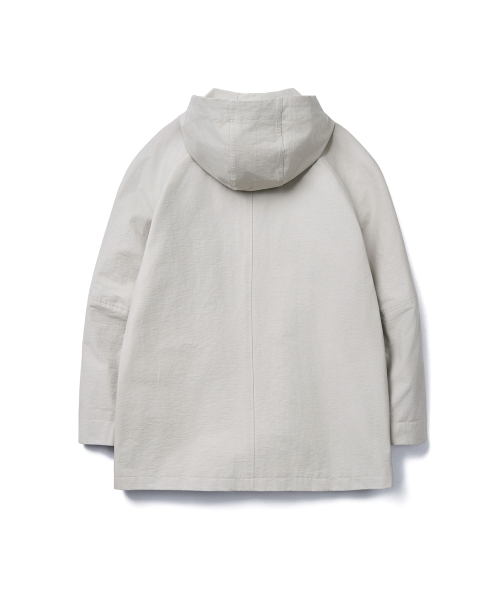 HOODED HALF TRENCH_GREY
