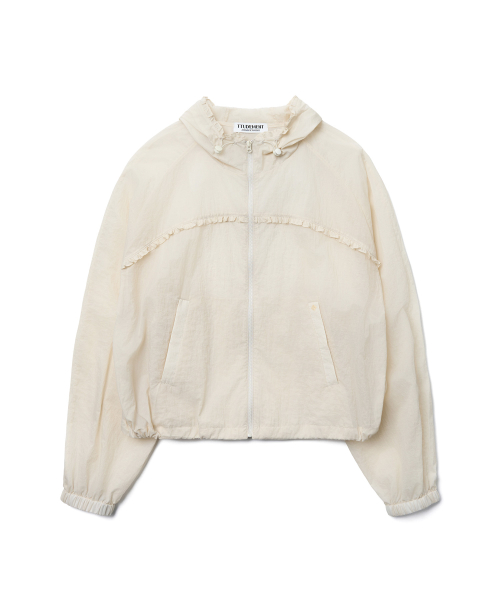 SHEER FRILLED WINDBREAKER_BUTTER