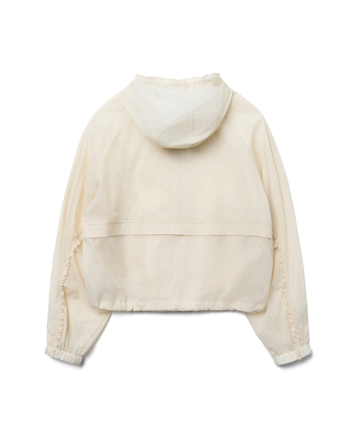 SHEER FRILLED WINDBREAKER_BUTTER