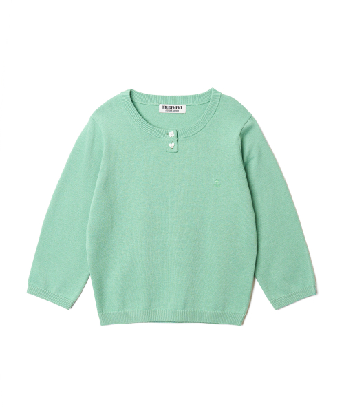 DAILY 3/4 SLEEVE KNIT TOP_GREEN