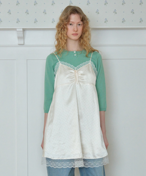 DAILY 3/4 SLEEVE KNIT TOP_GREEN