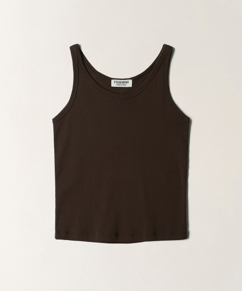 50s EMBROIDERED SLEEVELESS T-SHIRT_BROWN