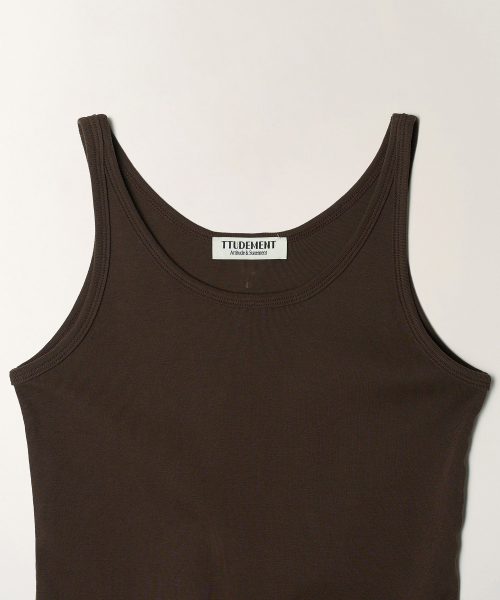 50s EMBROIDERED SLEEVELESS T-SHIRT_BROWN