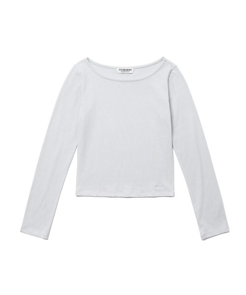 HALTER-NECK LAYERED T-SHIRT, LIGHT GREY