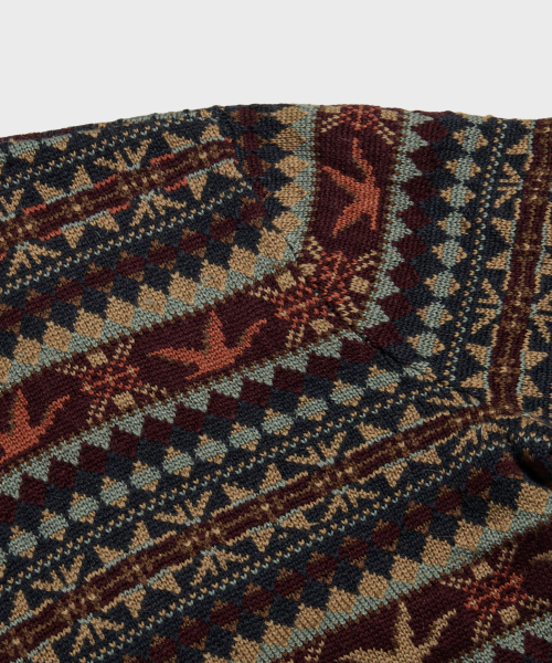 Fair Isle Wool Knit свитер Navy