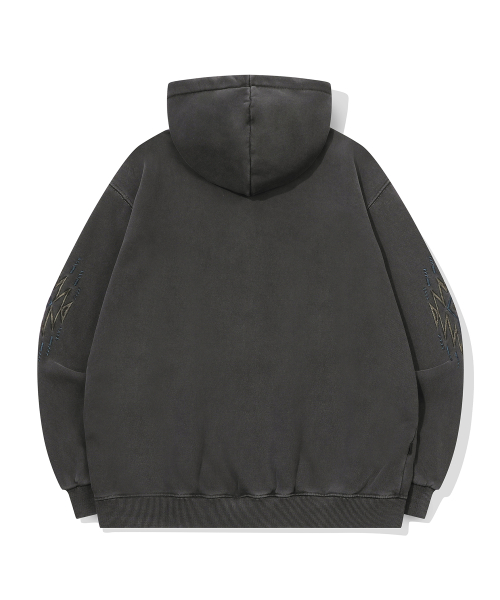 [2-WAY] Navasta пигментированный худи-молния Smoke Black