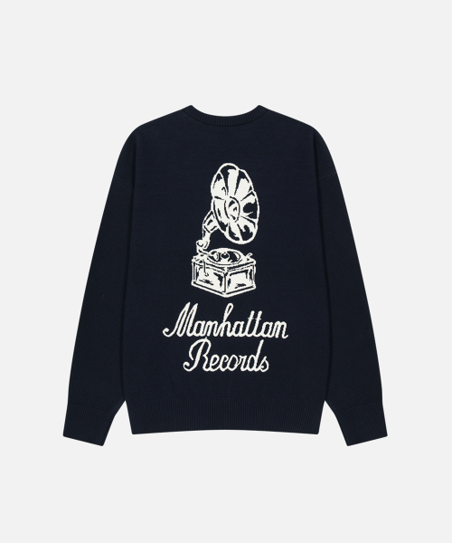 MR Gramophone Graphic Knit - Navy