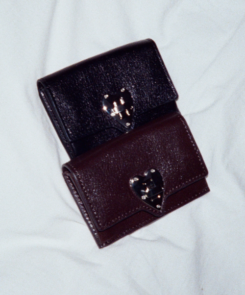 Heart Vintage Leather Wallet - Brown