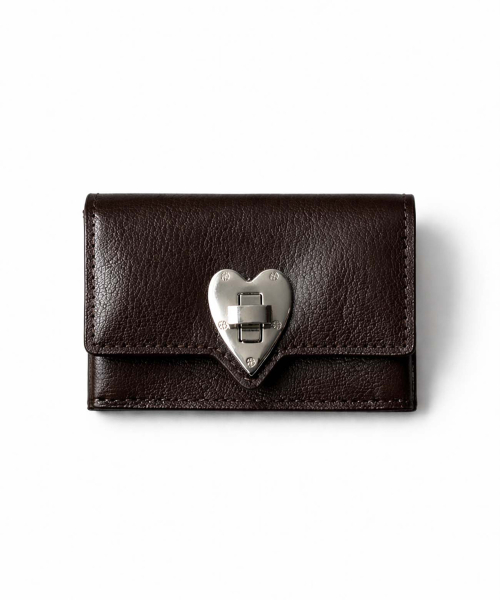 Heart Vintage Leather Wallet - Brown