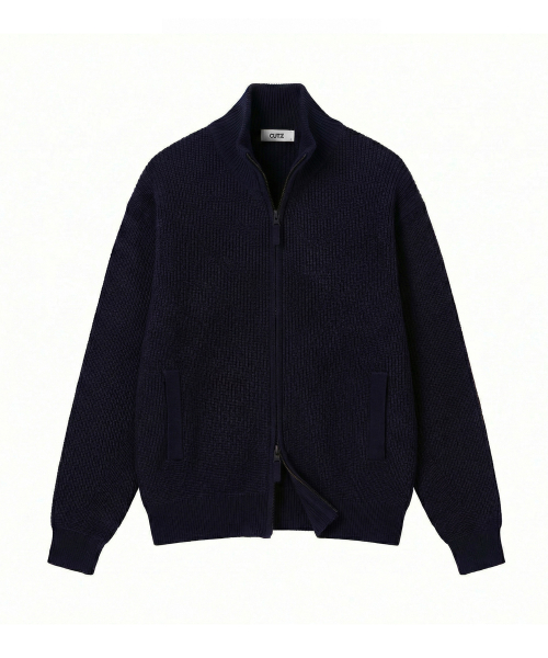 Two-way zip-up knit кардиган -4 colors