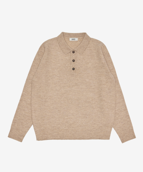 Button collar knit -3color