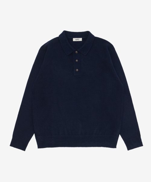 Button collar knit -3color