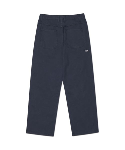 STRAIGHT WIDE COTTON штаны - NAVY