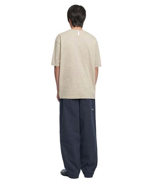 STRAIGHT WIDE COTTON штаны - NAVY