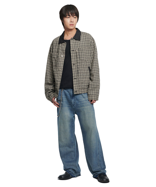 CHECK TRUCKER куртка - WASHED BLACK