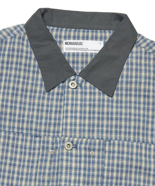 CHECK TRUCKER куртка - WASHED BLUE