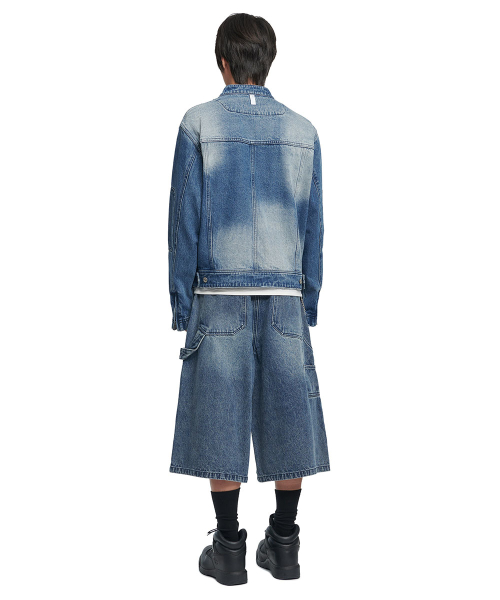 WASHED деним RIDER куртка - WASHED BLUE