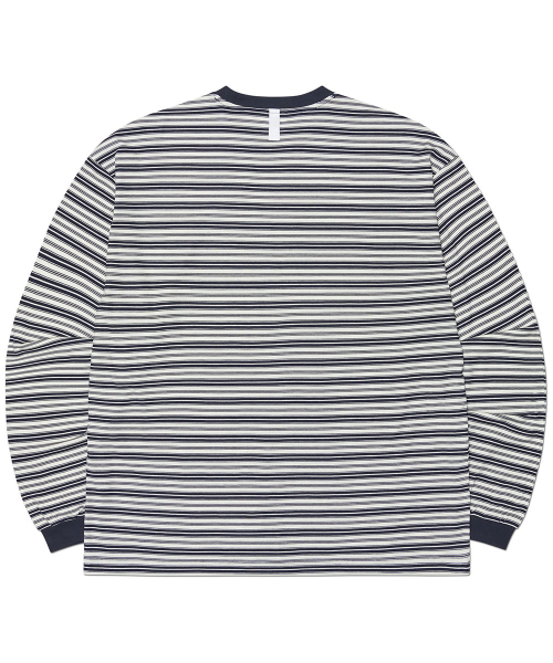 OFFBEAT STRIPE LONG SLEEVE TEE - BLACK