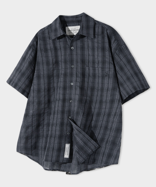 CHECK OVERFIT SHORT SLEEVE рубашка [CHARCOAL]