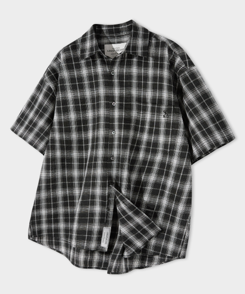 CHECK OVERFIT SHORT SLEEVE рубашка [BLACK]