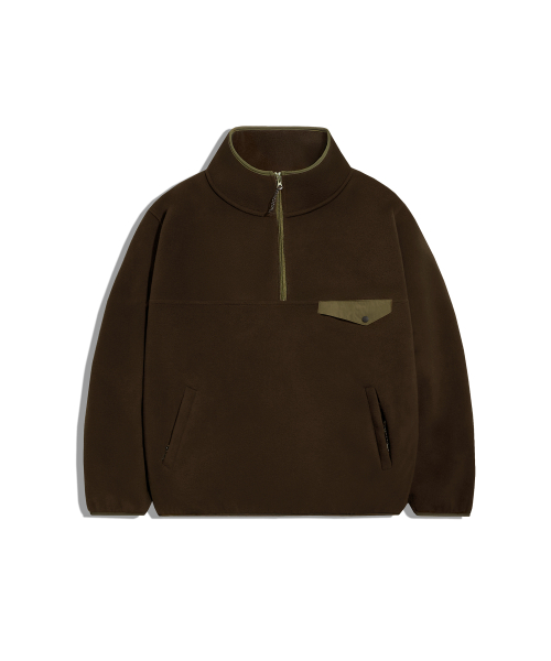 Флис AQE Adapt на полумолнии Brown FZT1036