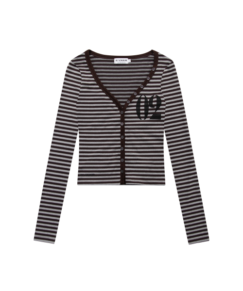 02 Logo Button Long Sleeve - Stripe