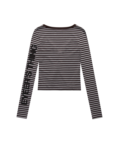 02 Logo Button Long Sleeve - Stripe