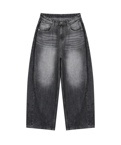 Vintage side pintuck деним штаны (gray)