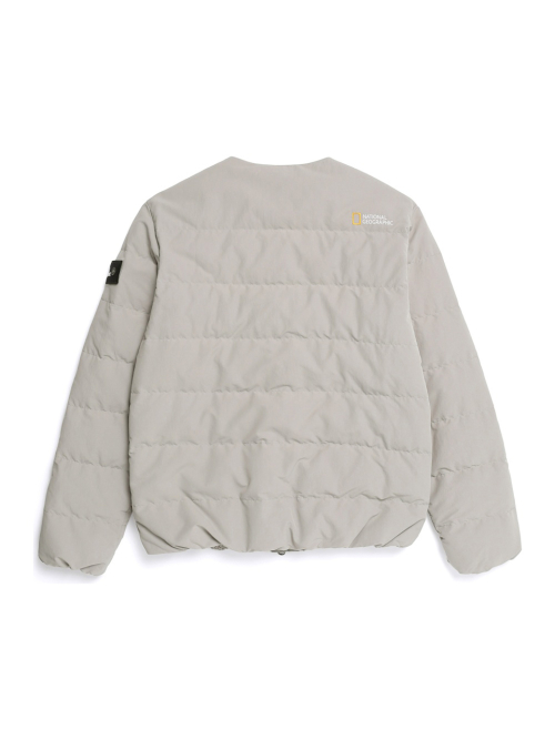 Легкий пуховик N254UDW029 Heron U-neck с патчем Beige
