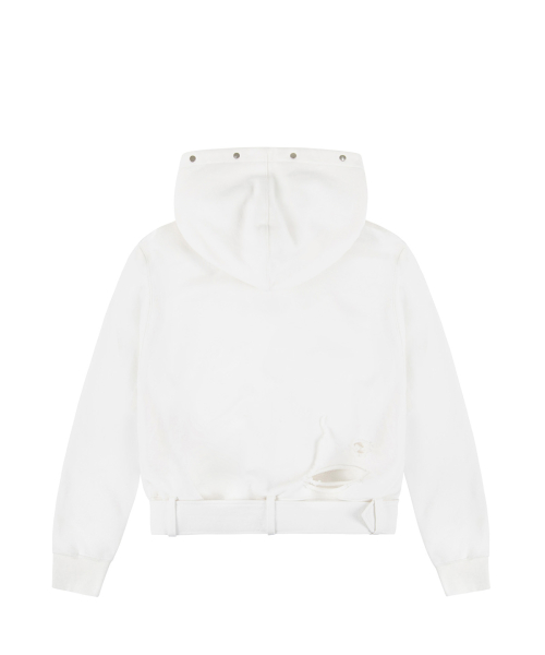 Belted Fur худи Zip-up - White