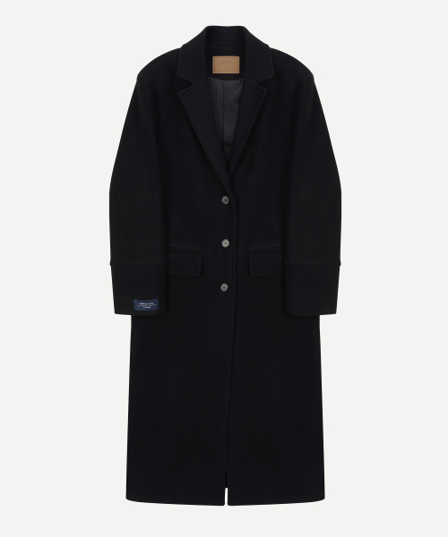 Пальто мериносовая шерсть 100% макси, Black