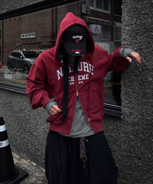 Худи-молния Scheme Heavy с начёсом, Burgundy